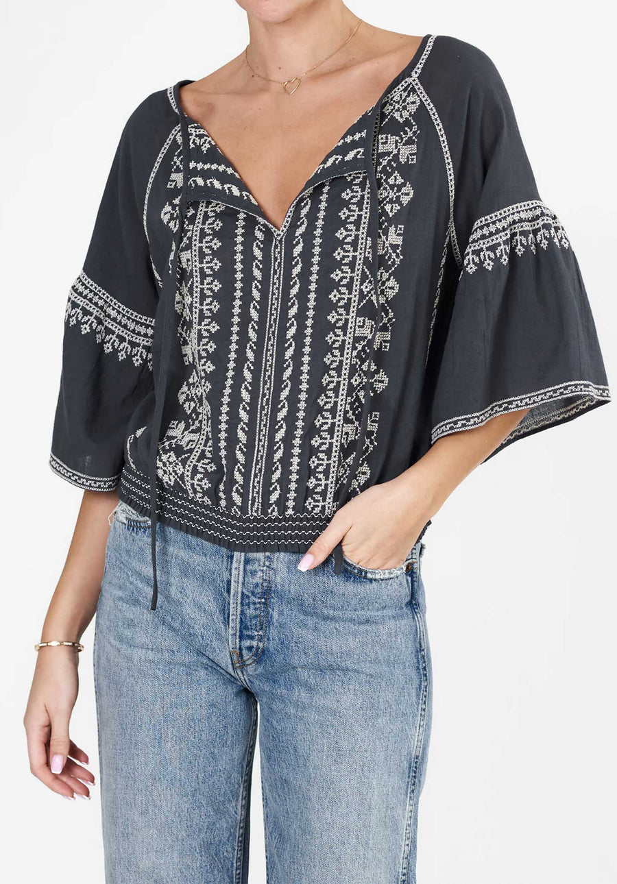 Blouse Lena Emb F-Black