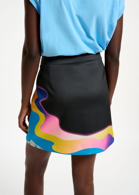 Skirt Neoprene Miniskirt Depend Black