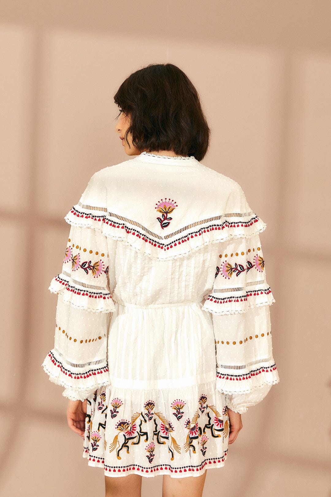 Dress Embroidered Hor 312011 Off-White