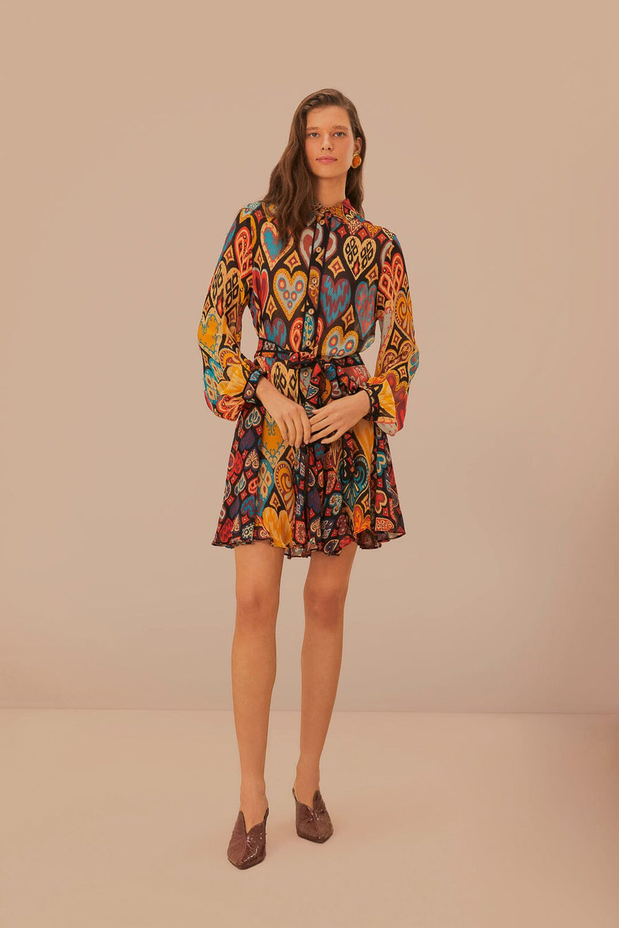 Dress 325316 Hearts-Ikat-Black