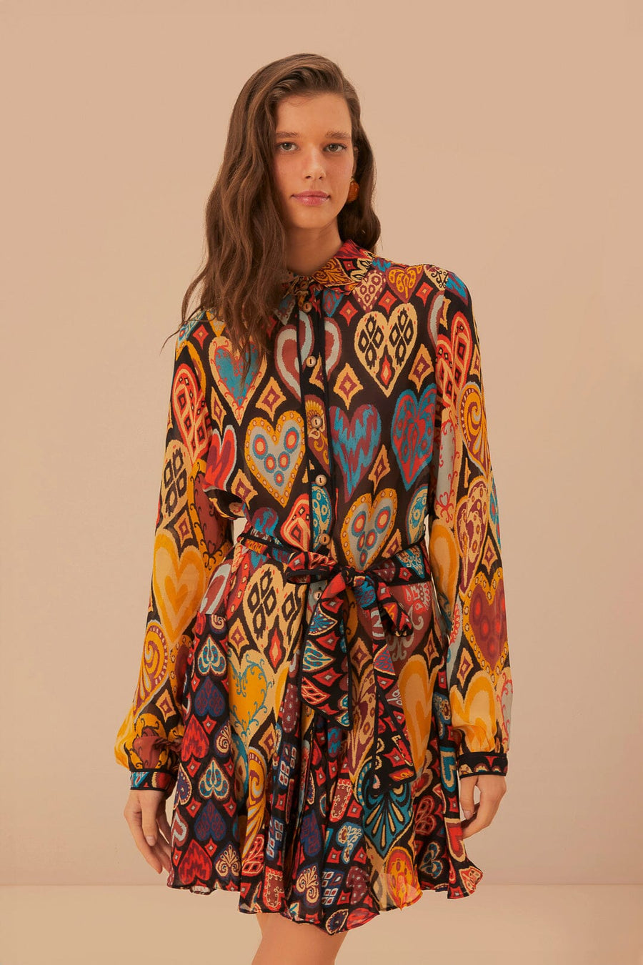 Dress 325316 Hearts-Ikat-Black