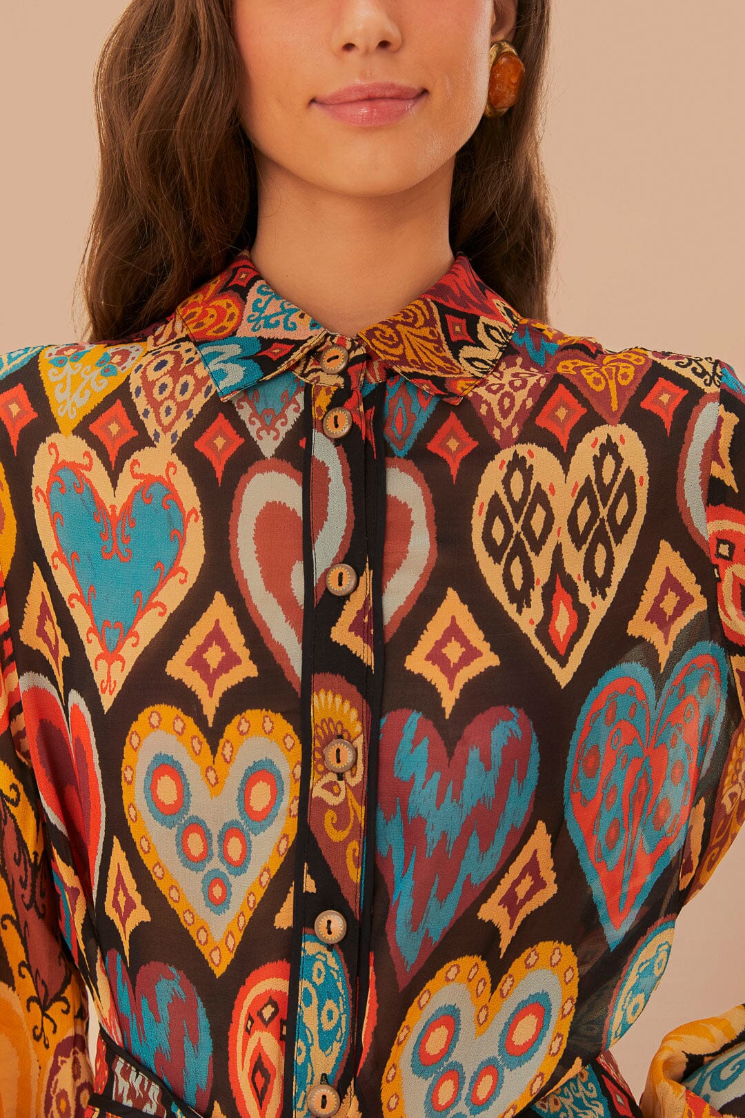 Dress 325316 Hearts-Ikat-Black