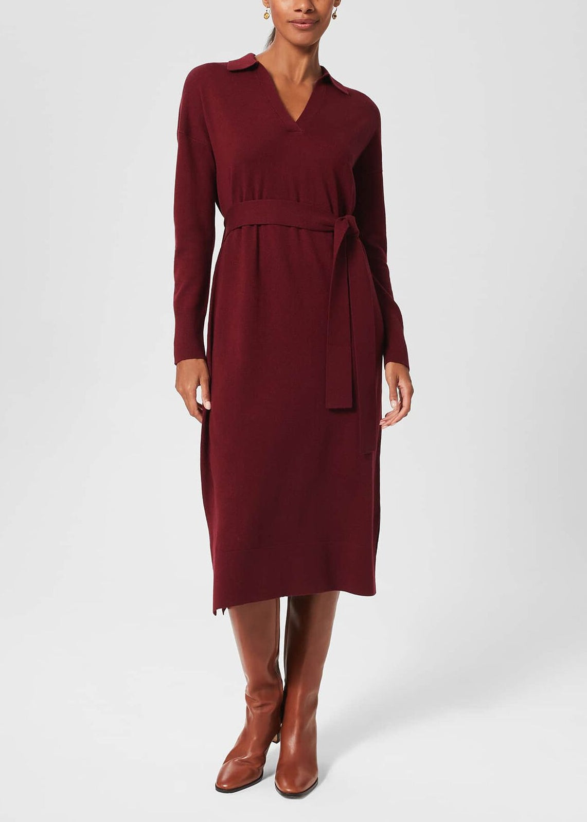 Teresa Knitted Dress 0123/9104/9044l00 Rhubarb