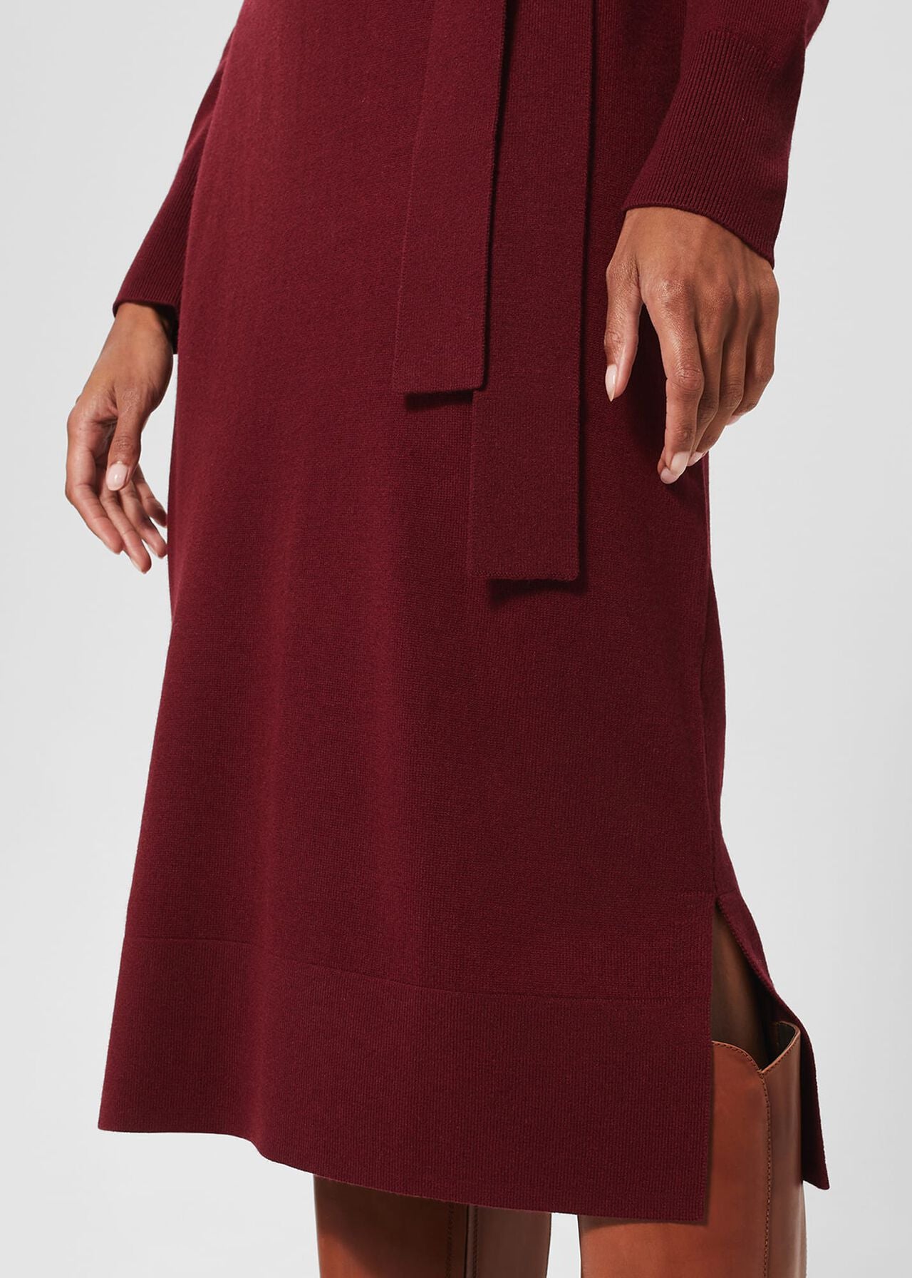 Teresa Knitted Dress 0123/9104/9044l00 Rhubarb