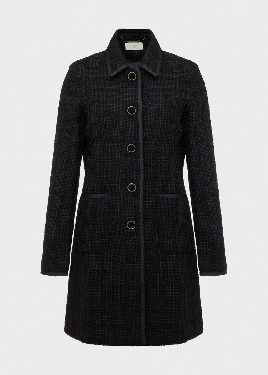 Elaine Tweed Coat 0124/3605/1144l00 Black