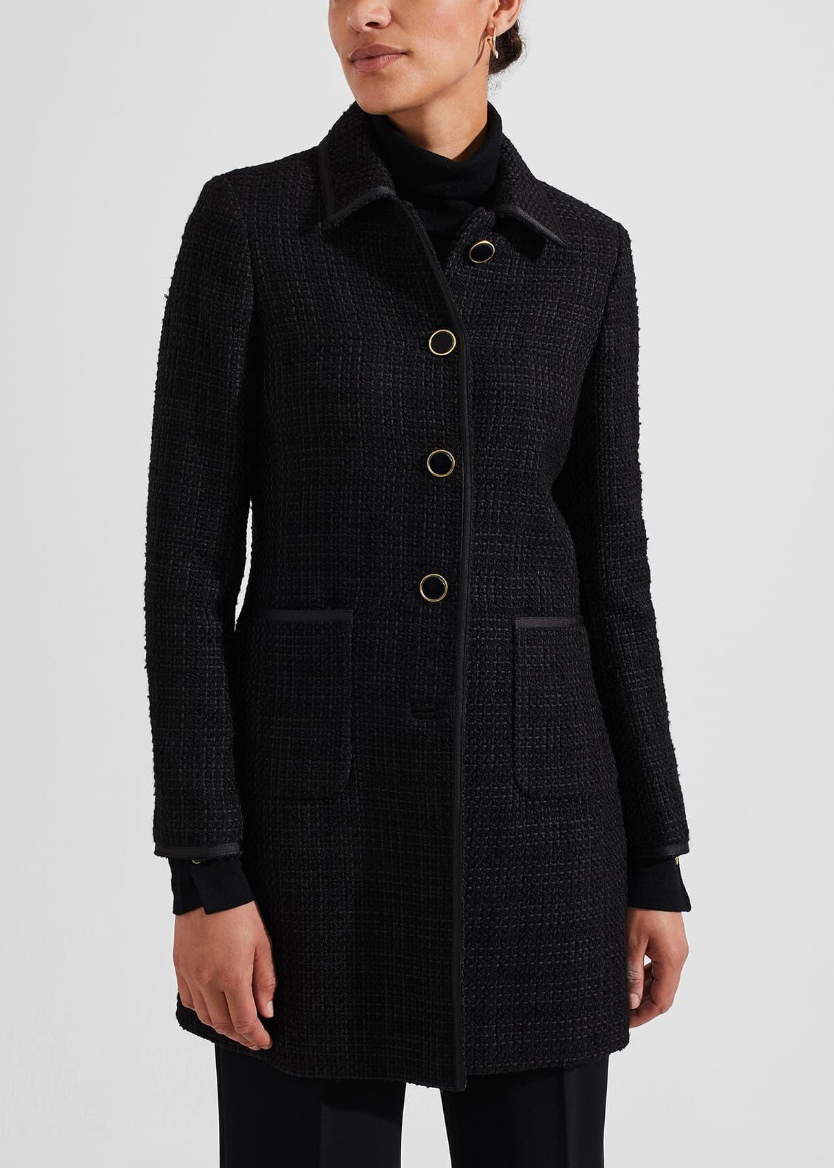 Elaine Tweed Coat 0124/3605/1144l00 Black