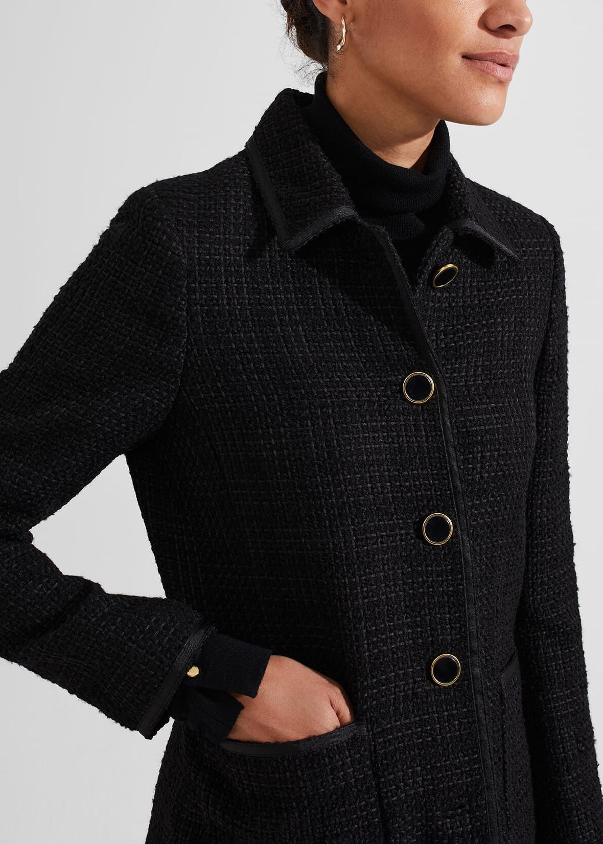 Elaine Tweed Coat 0124/3605/1144l00 Black