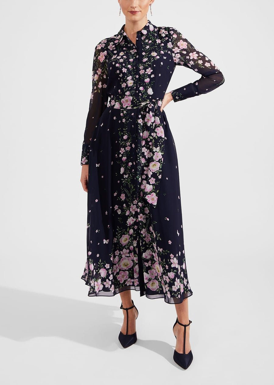 Juliet Silk Dress 0124/5232/3793l00 Navy-Multi