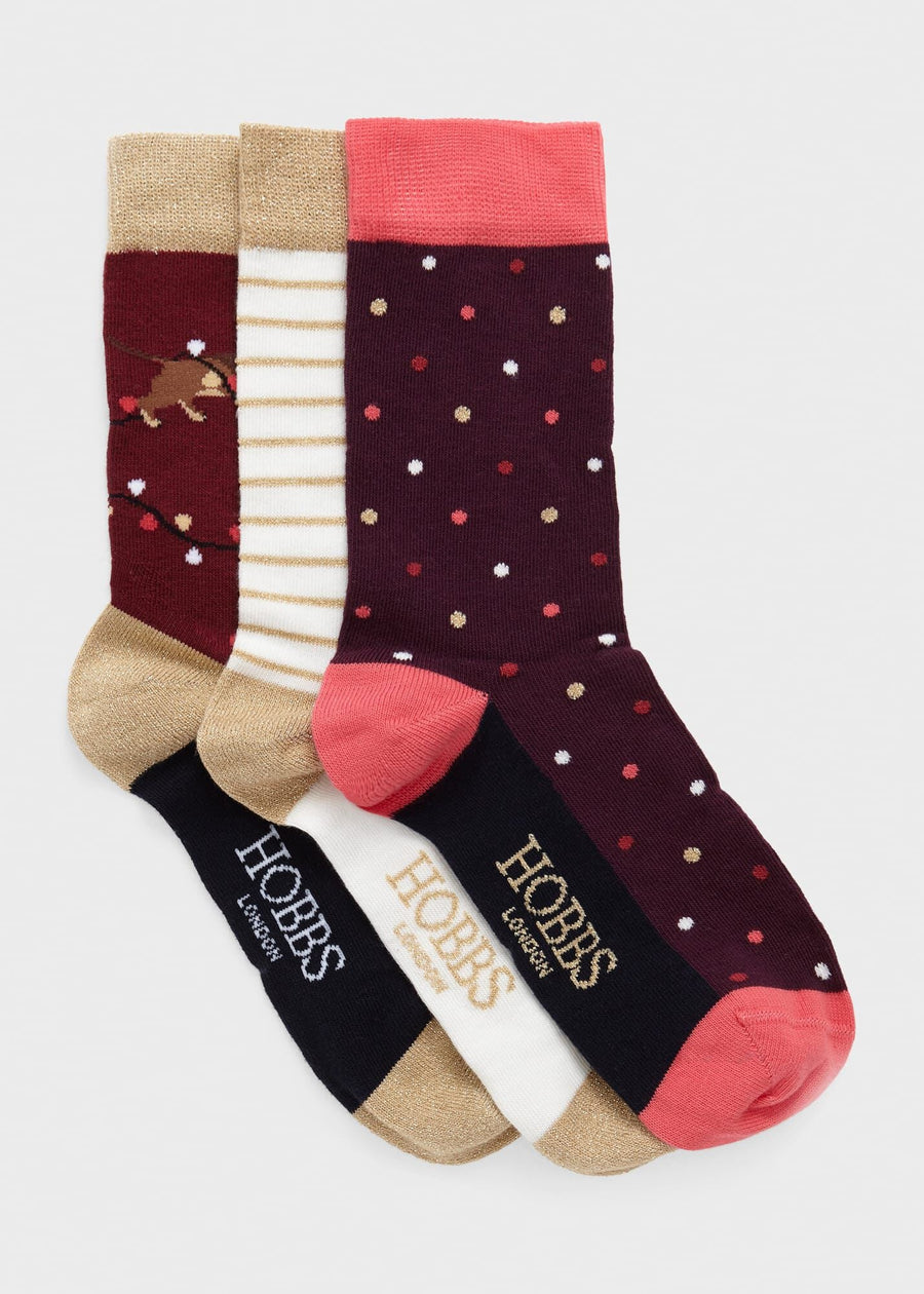 Dog Light Sock Set 0223/1467/055000 Berry-Multi