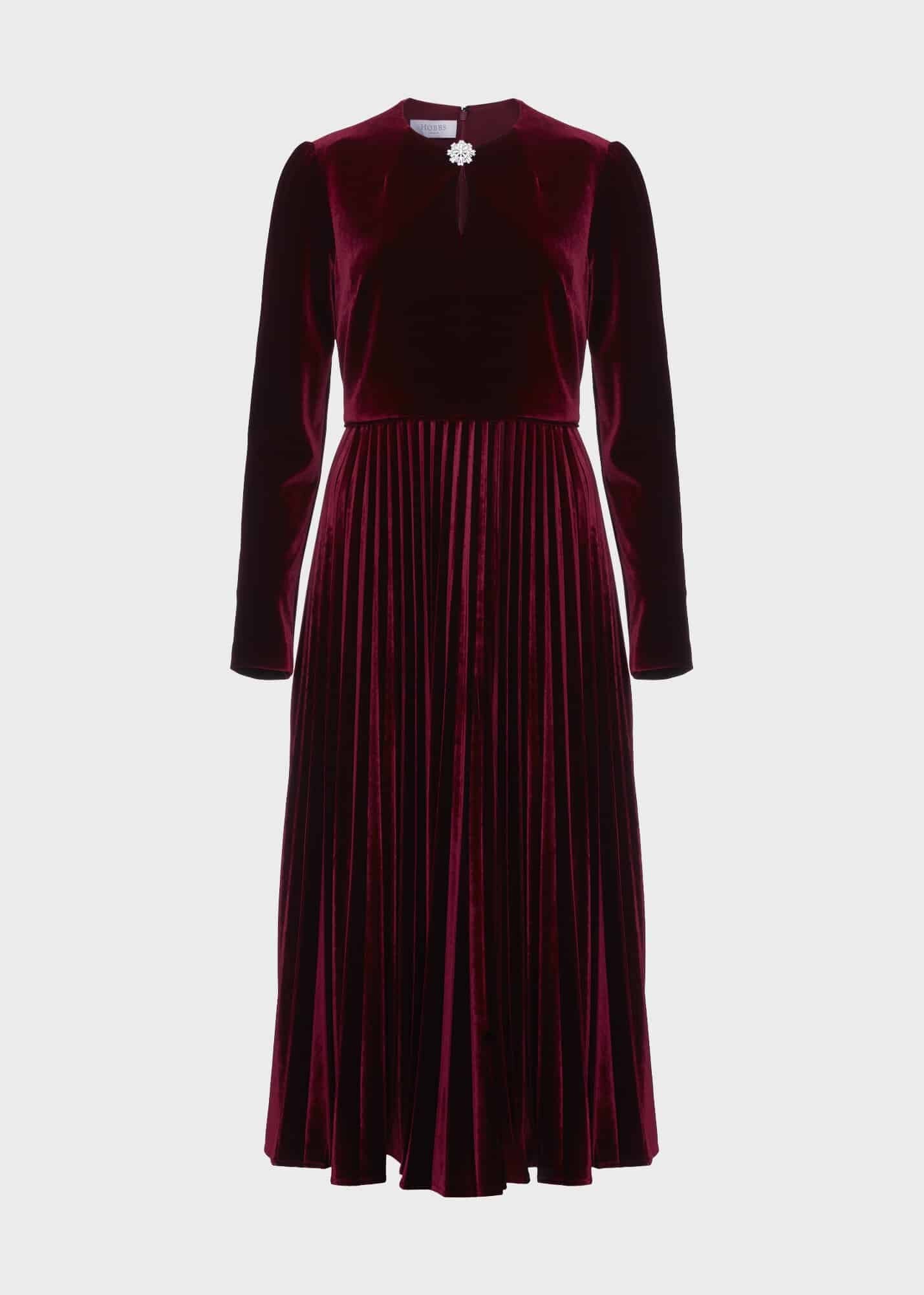 Rosalie Velvet Dress 0223/5196/9045l00 Deep-Red