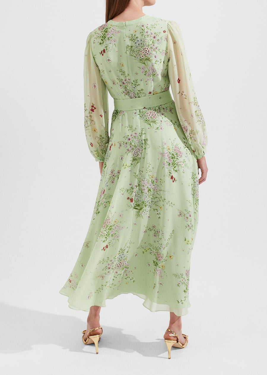 Leia Silk Dress 0223/5832/3793l00 Green-Multi