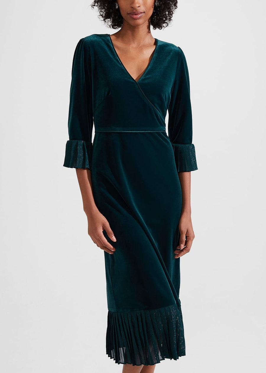 Melodie Velvet Dress 0223/5839/9845l00 Evergreen