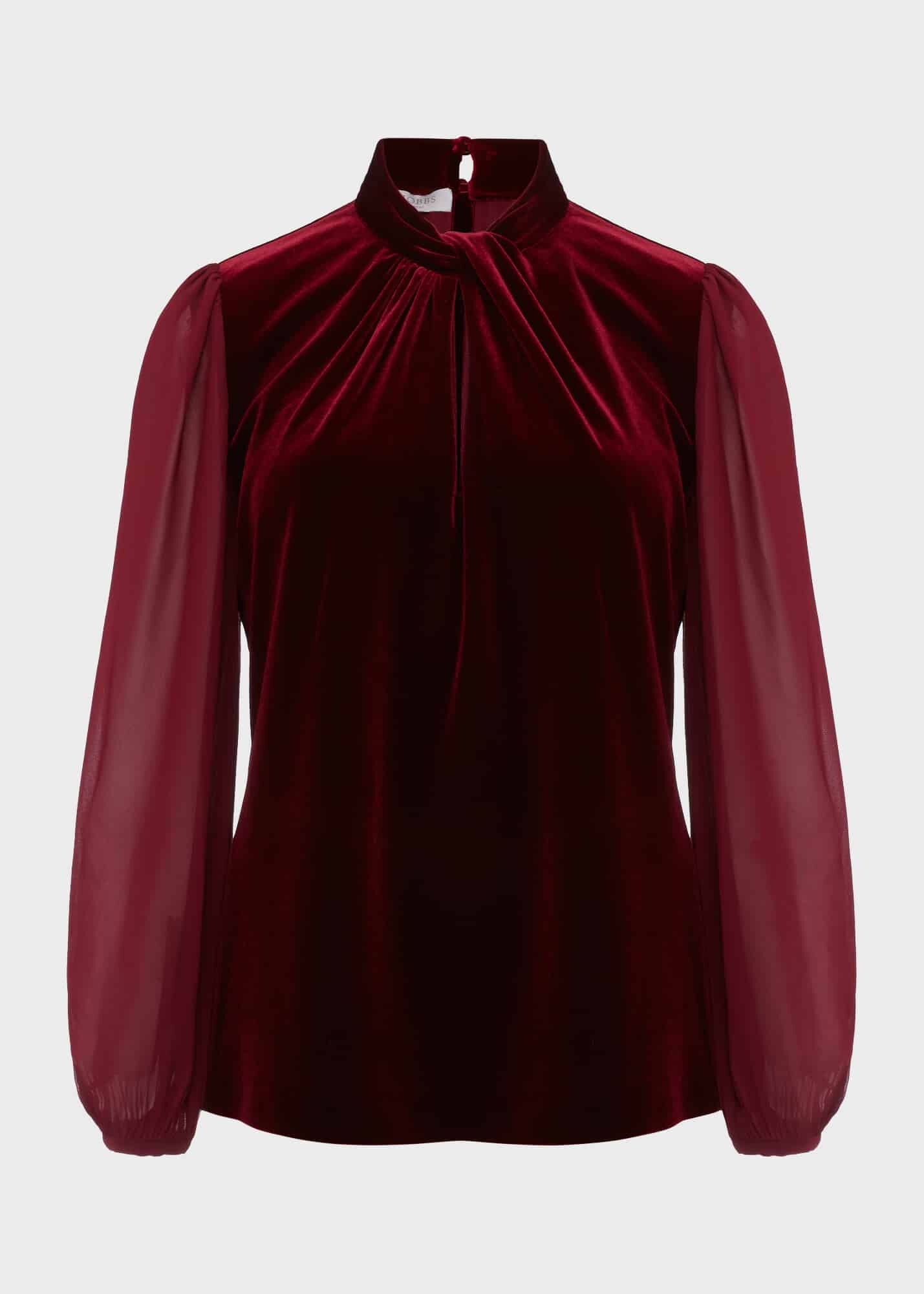 Faye Velvet Top 0223/6617/9845l00 Deep-Red