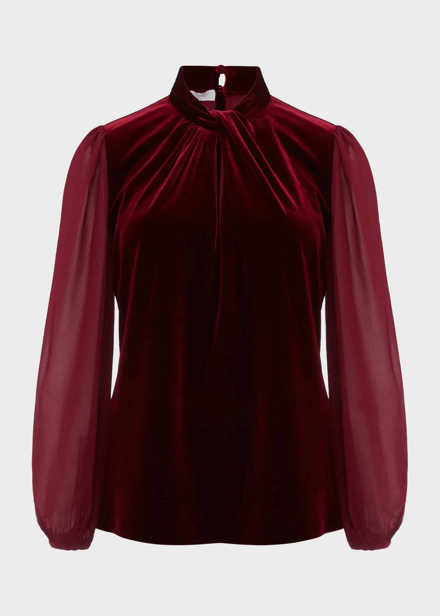 Faye Velvet Top 0223/6617/9845l00 Deep-Red