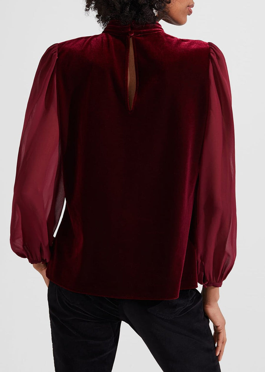 Faye Velvet Top 0223/6617/9845l00 Deep-Red