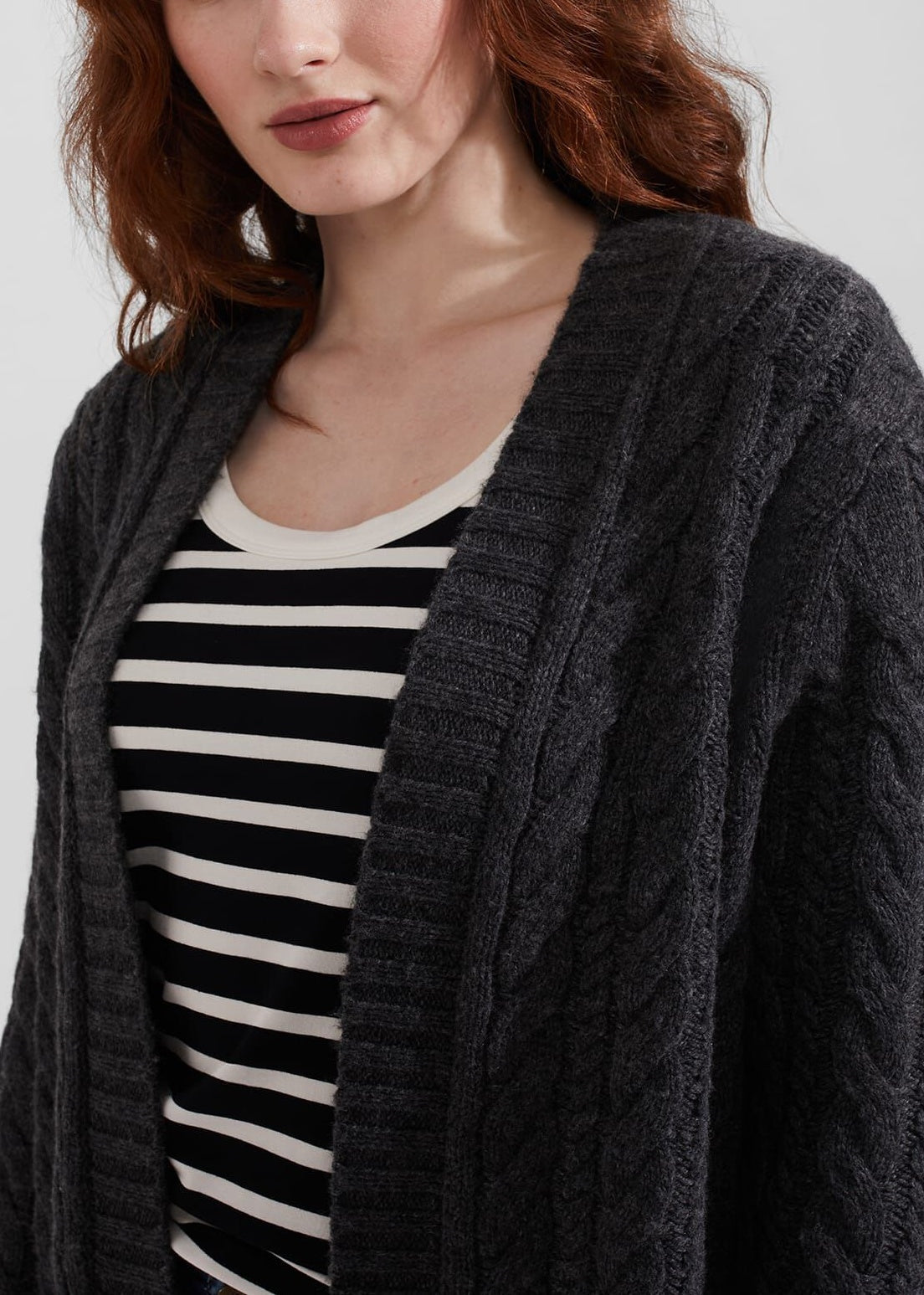 Axelle Cable Cardigan 0223/9432/3072l00 Charcoal