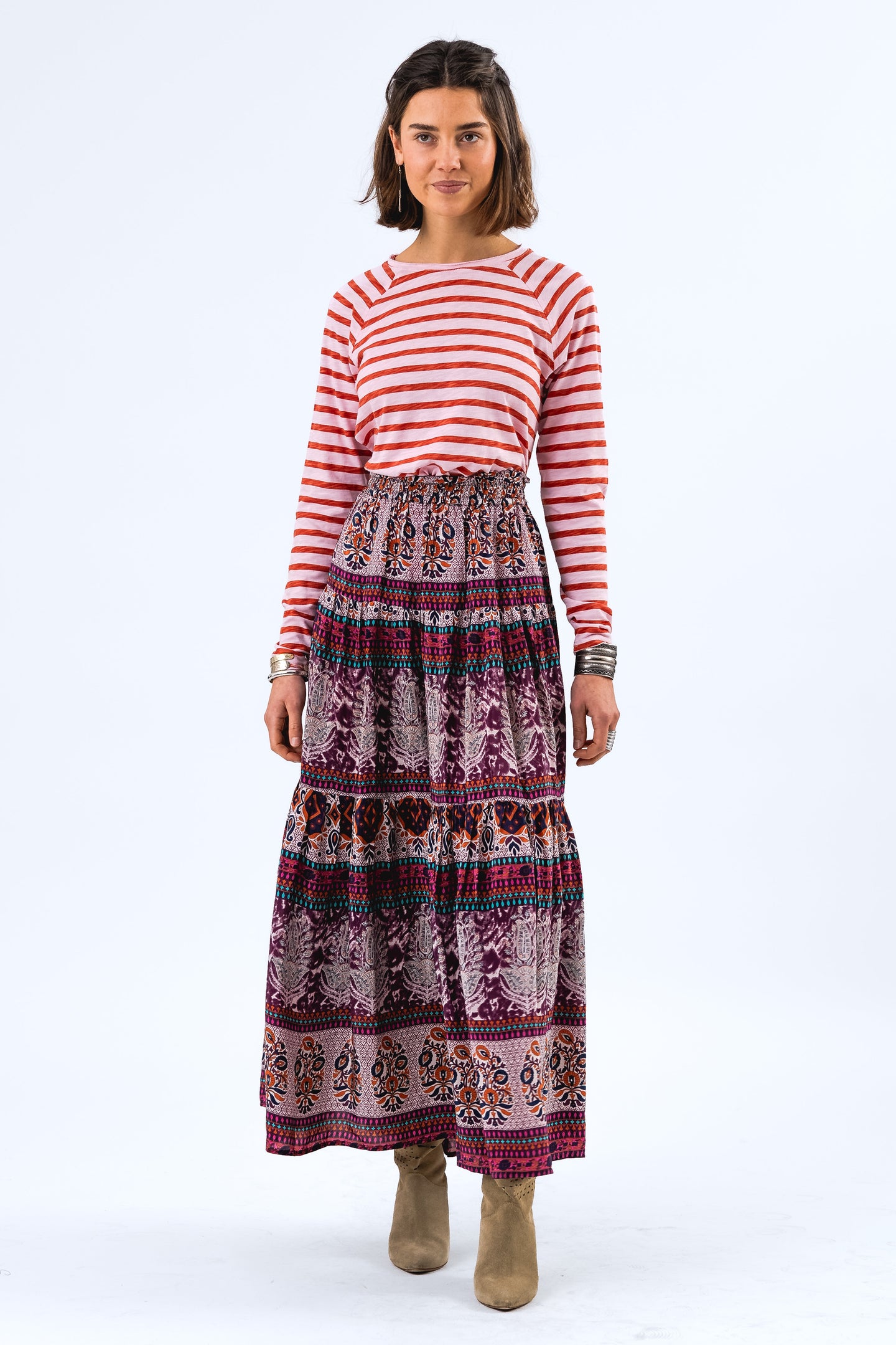 Skirt Sunsetll Maxi Sk Flower-Print