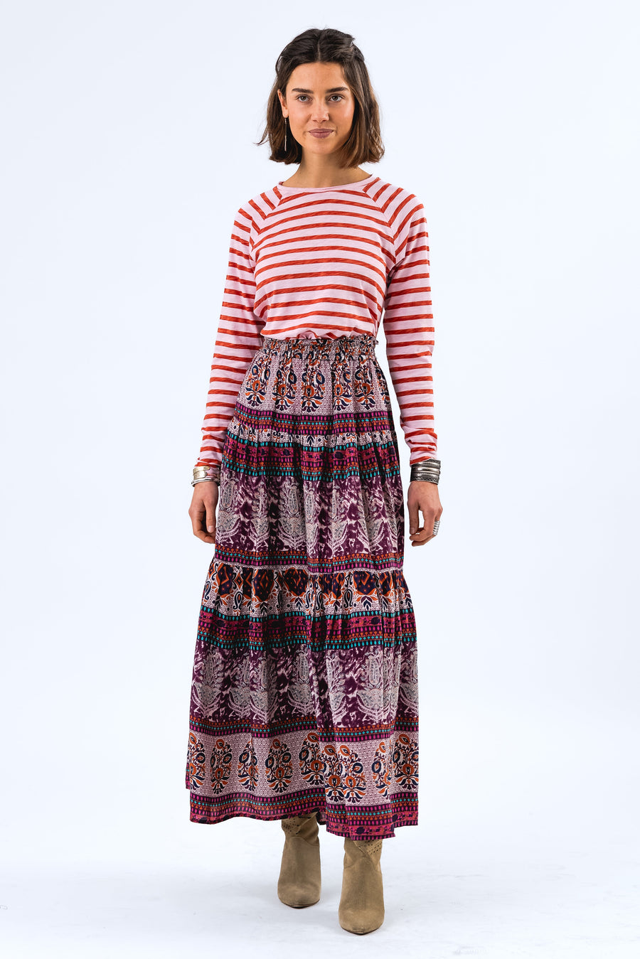 Skirt Sunsetll Maxi Sk Flower-Print