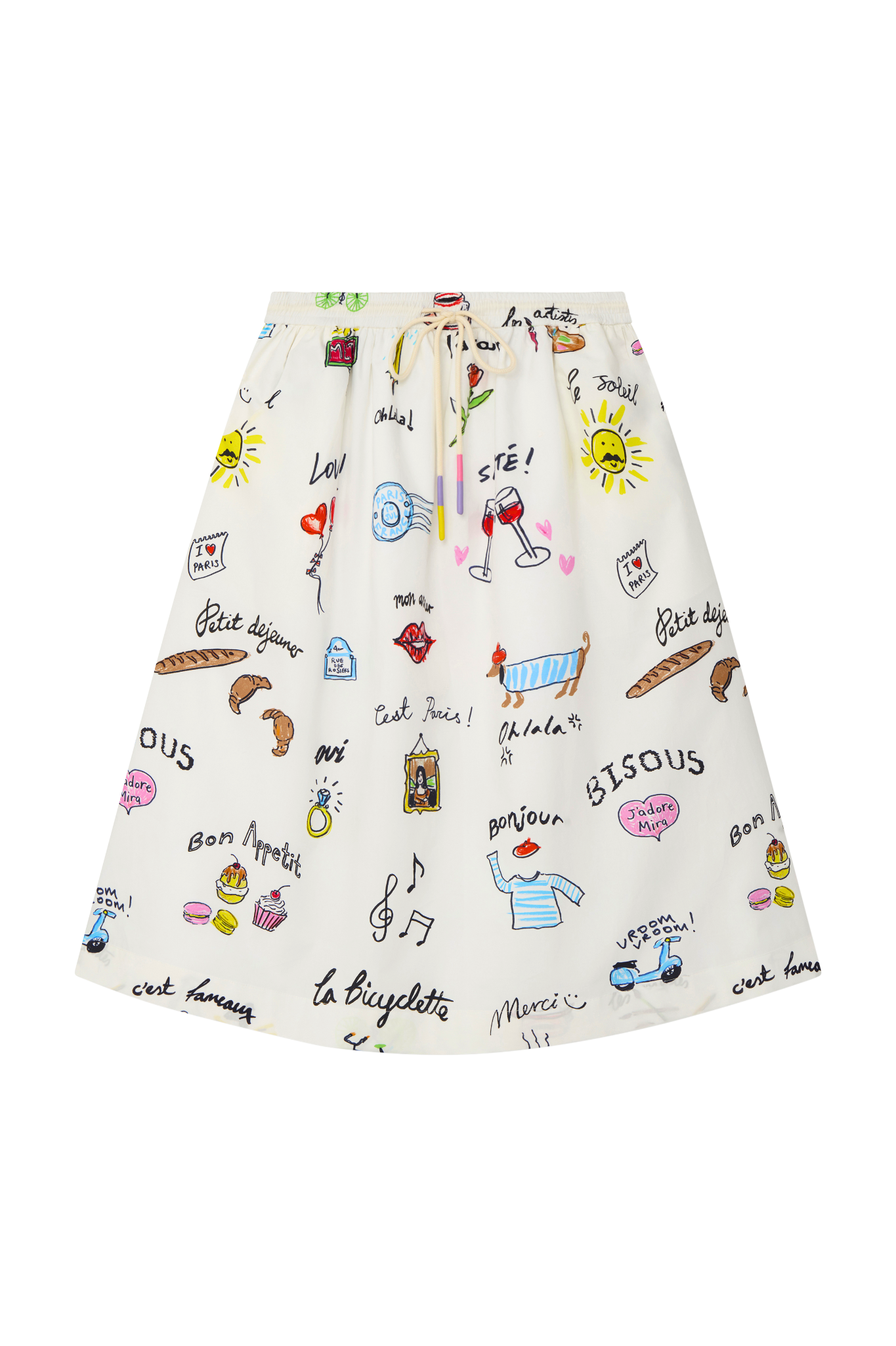 Skirt Skt001b White-Multi