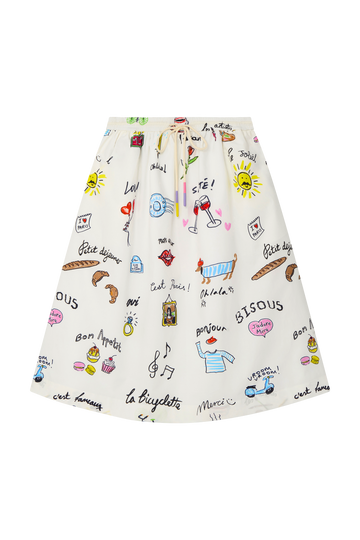 Skirt Skt001b White-Multi