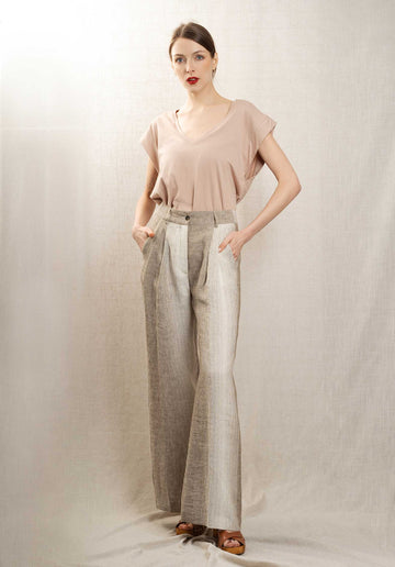 Pants Pavano 10075 1-Taupe-Ecru
