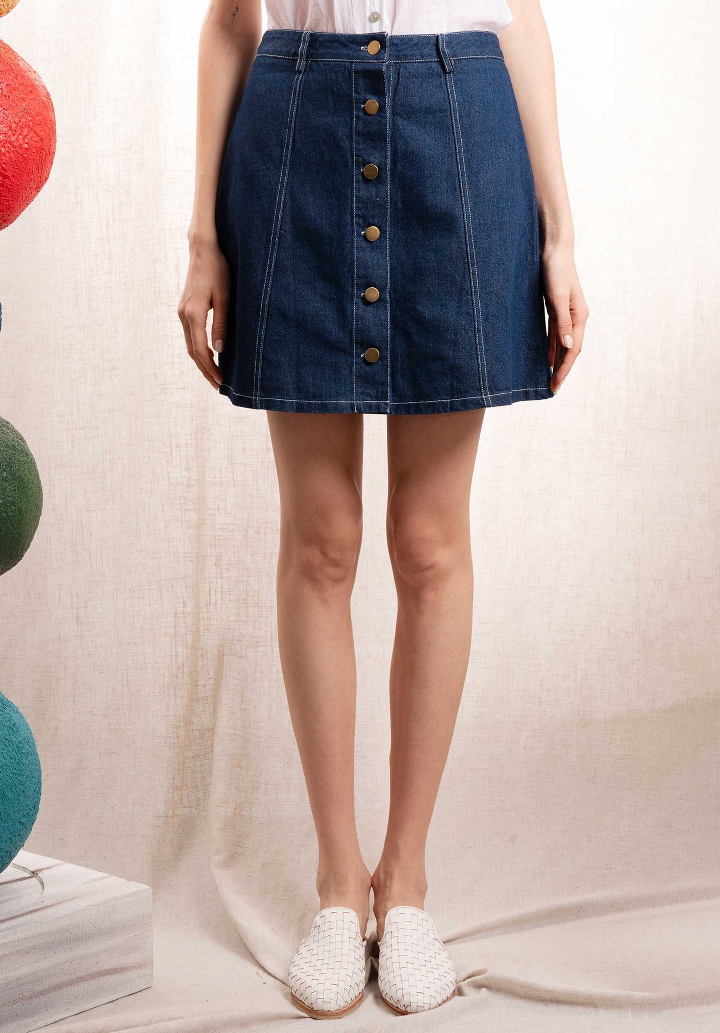 Denim Skirt J94163 Fronce