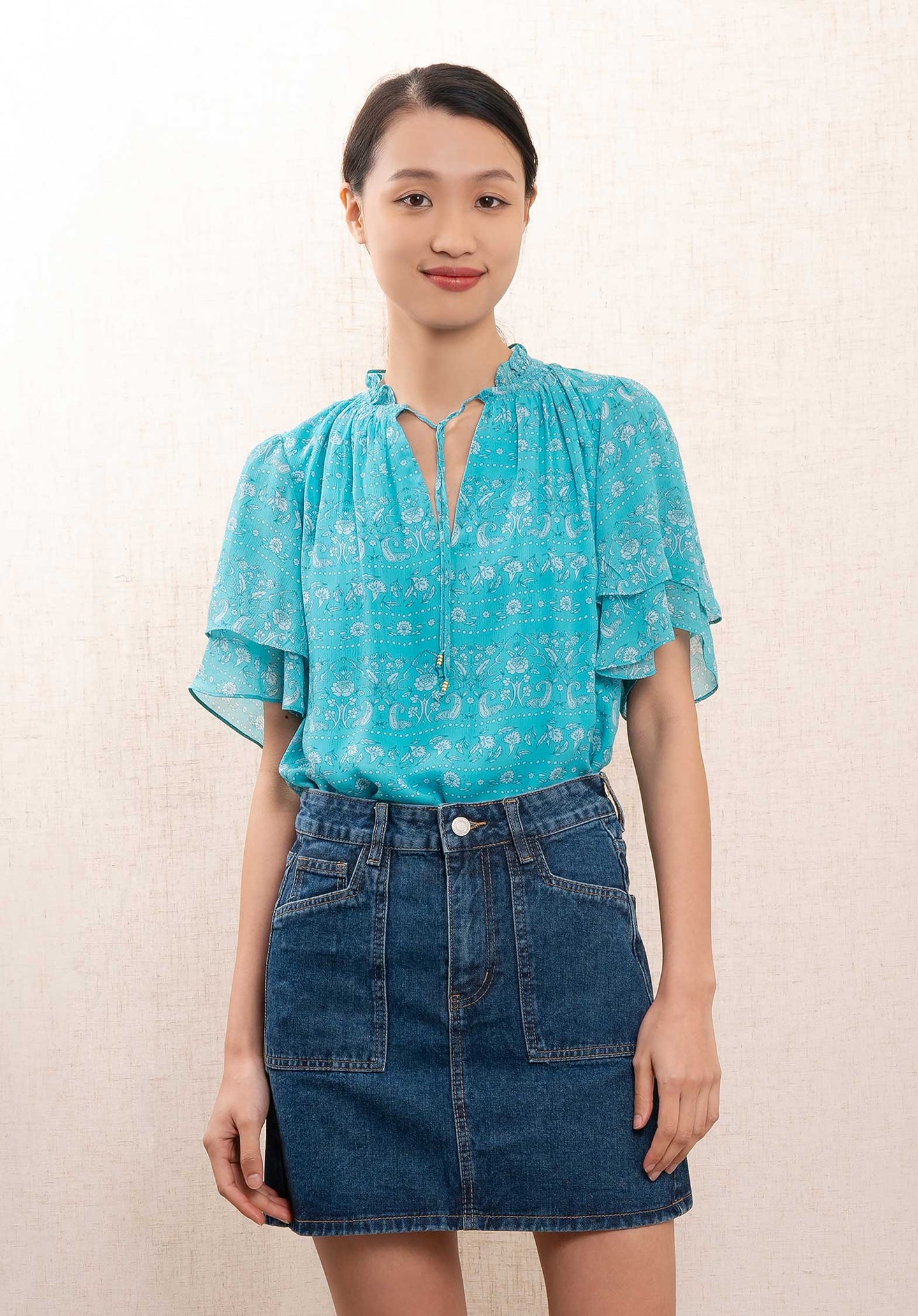 Blouse Stelie 4eva45-v09136 Turquoise