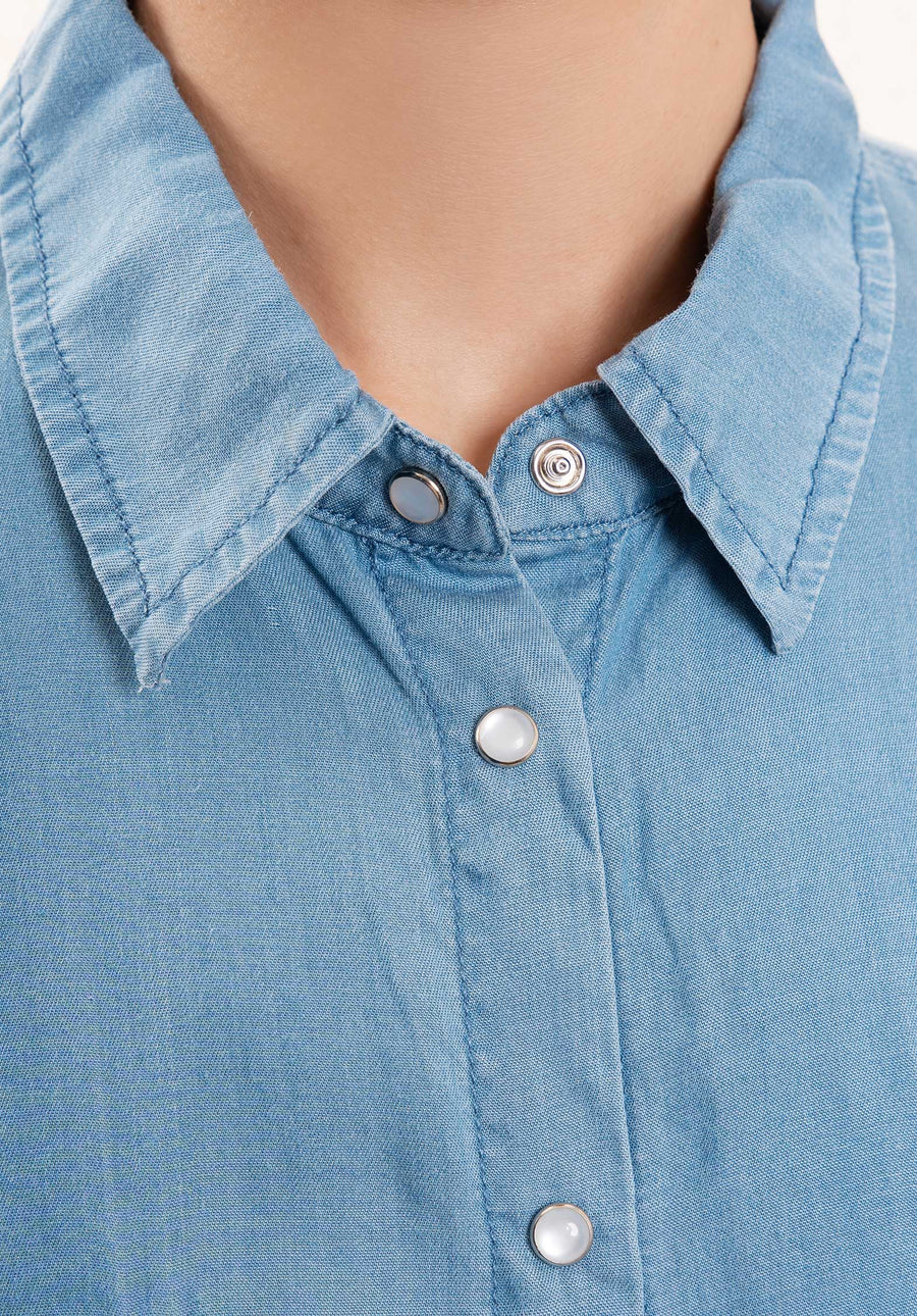 Shirt F11252 Bleu-Jean