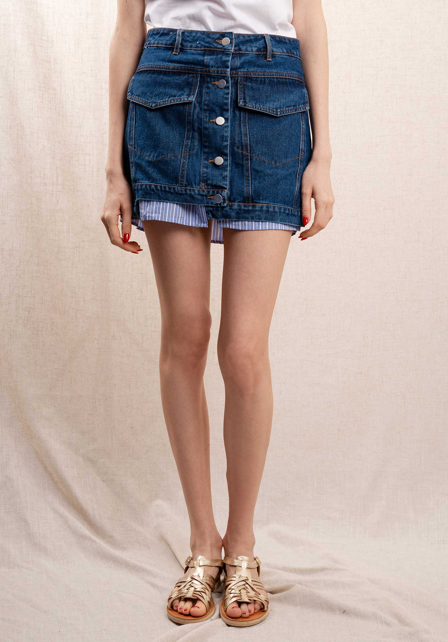 Denim Skirt Jupdece Denim-Stripe