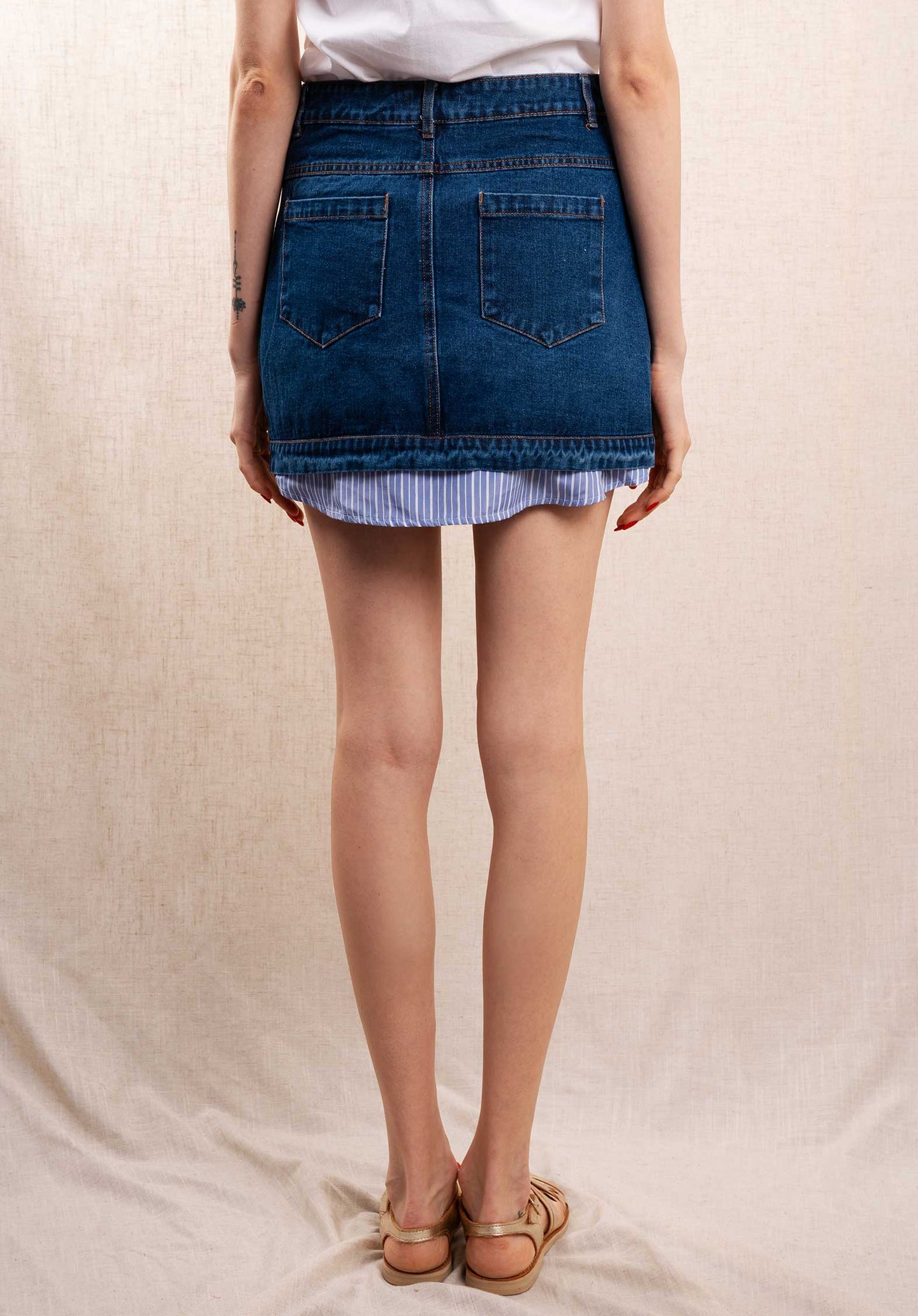 Denim Skirt Jupdece Denim-Stripe