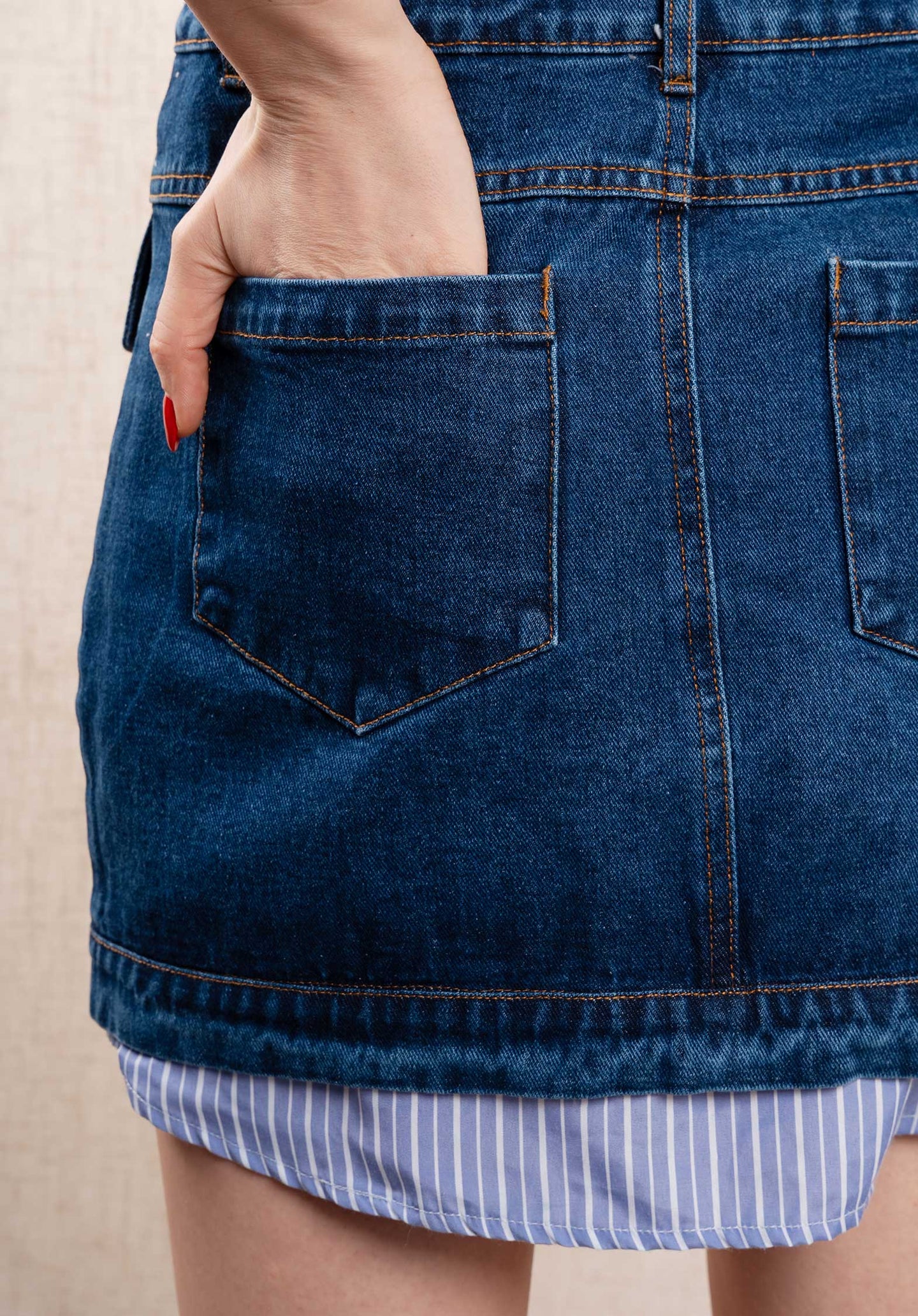 Denim Skirt Jupdece Denim-Stripe