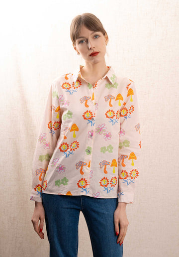 Blouse -1653 5116 Apricot-Flower