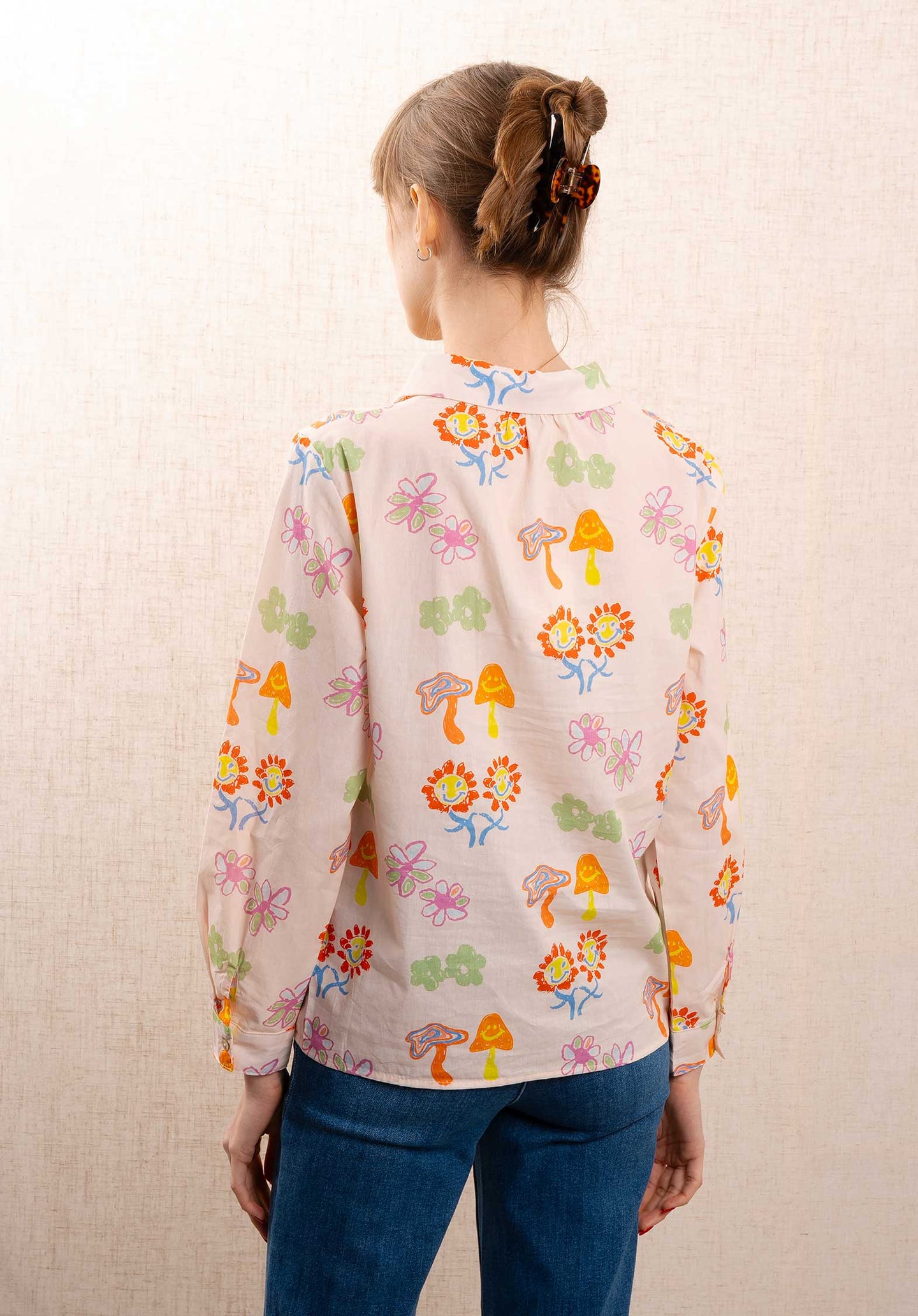 Blouse -1653 5116 Apricot-Flower