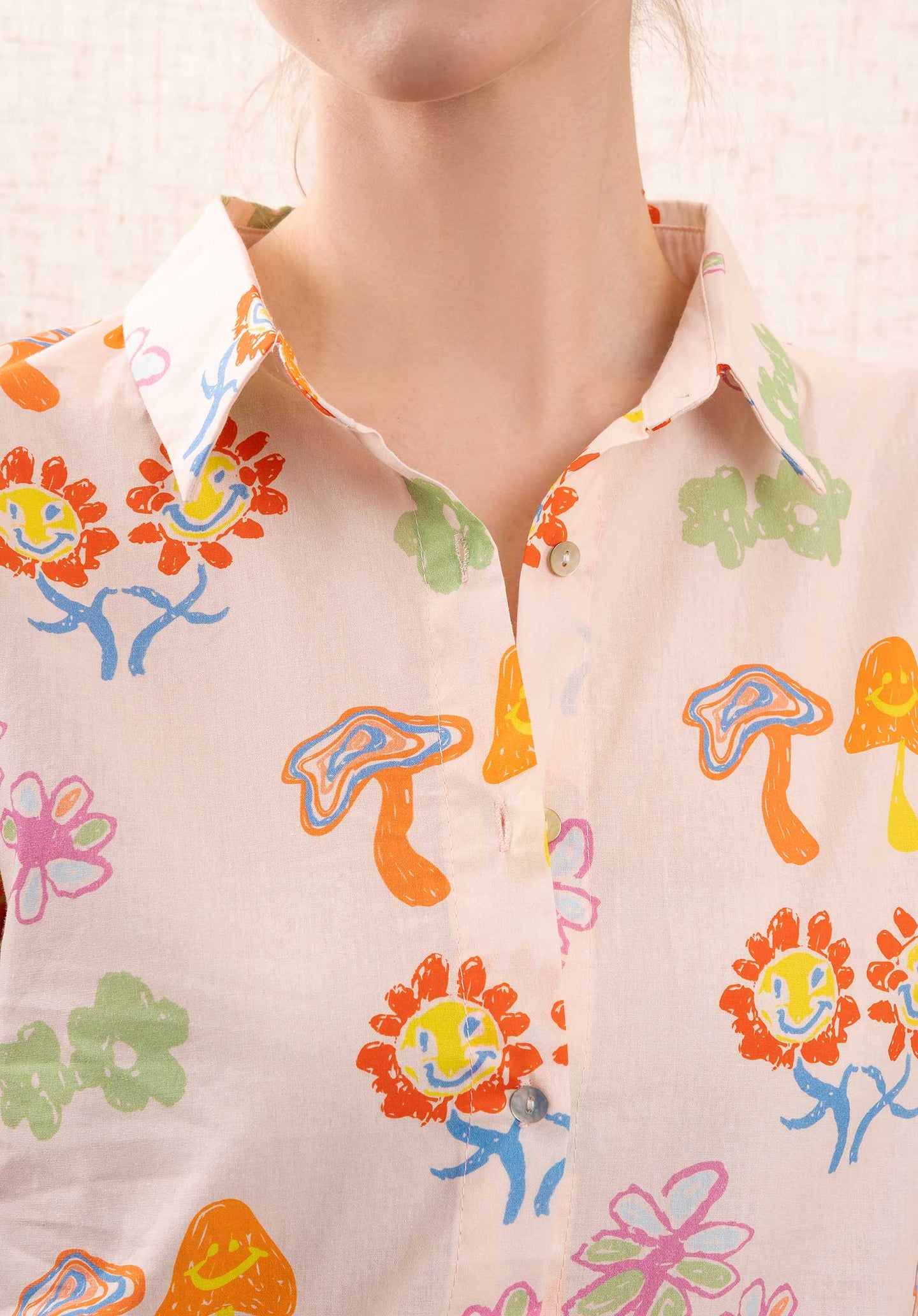 Blouse -1653 5116 Apricot-Flower