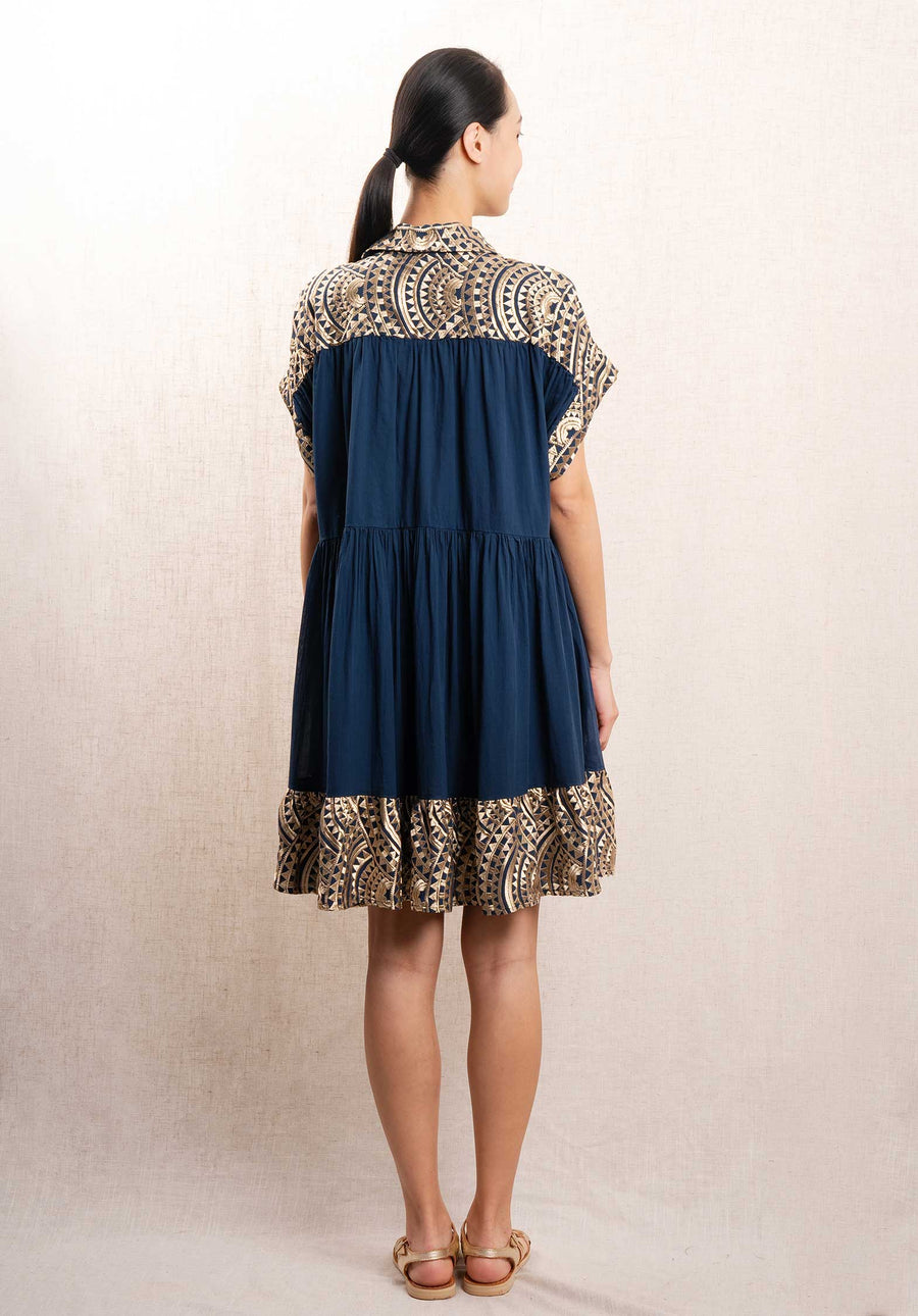 Dress 330491 Navy-Blue-Gold