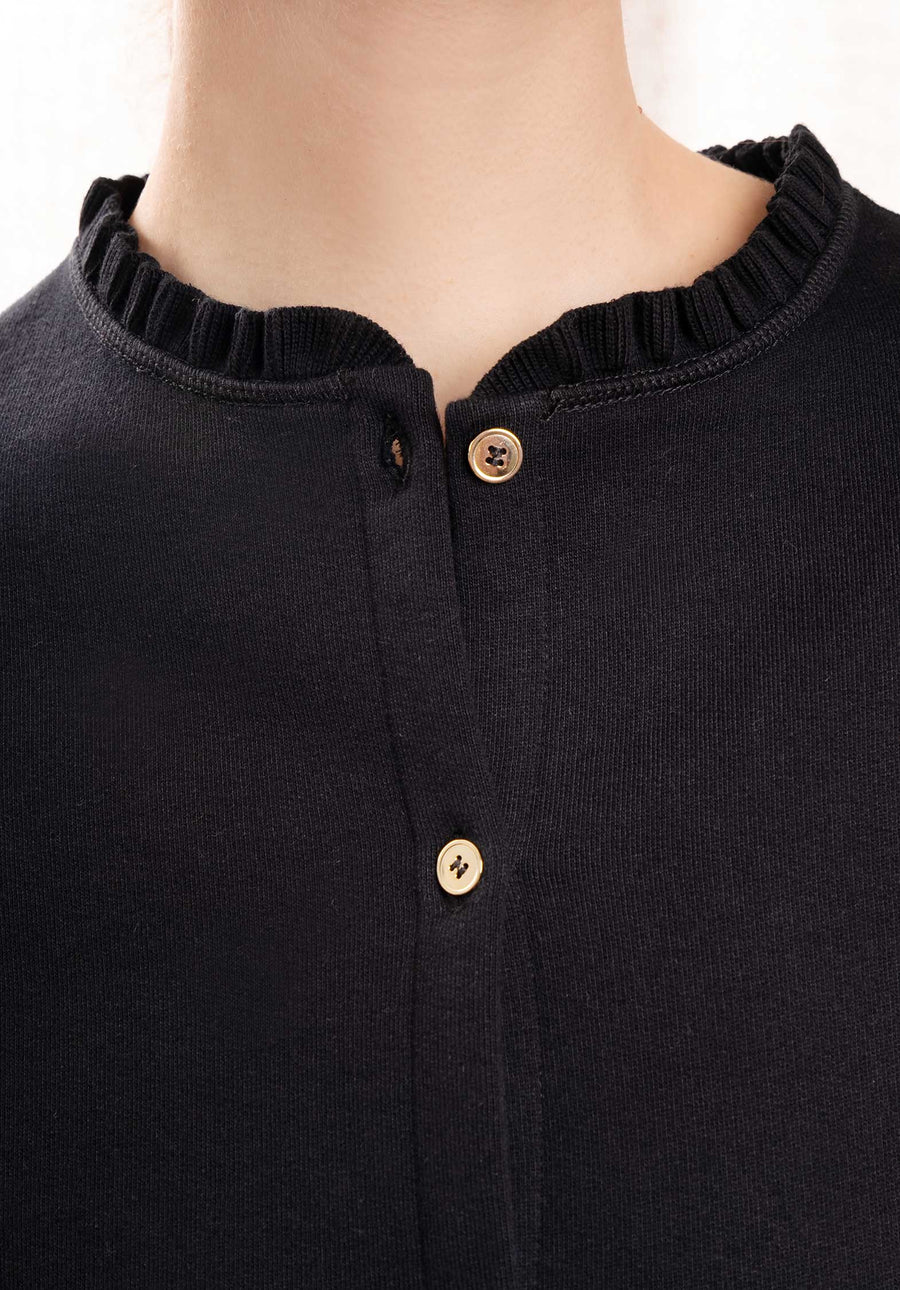 Cardigan 1-j C-neck Cardigan 09-Black