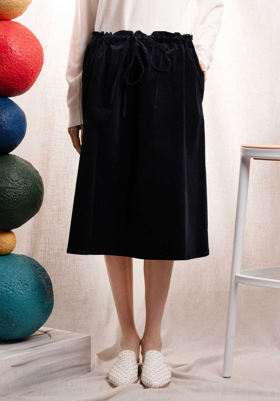 Skirt 3-acc- Coulisse Vel04 40-Nero-Navy