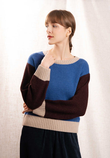 Pullover Puliko 8820 2-Blue-Brown-White