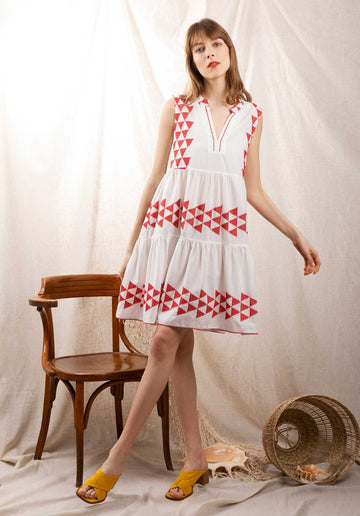 Dress 330453 White-Red
