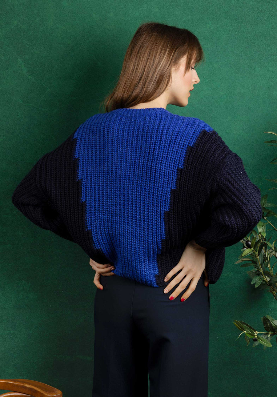 Sweater 63132 Blue-Black