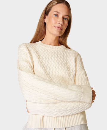 Classic Cable Sweater Sb9474 Studio-White