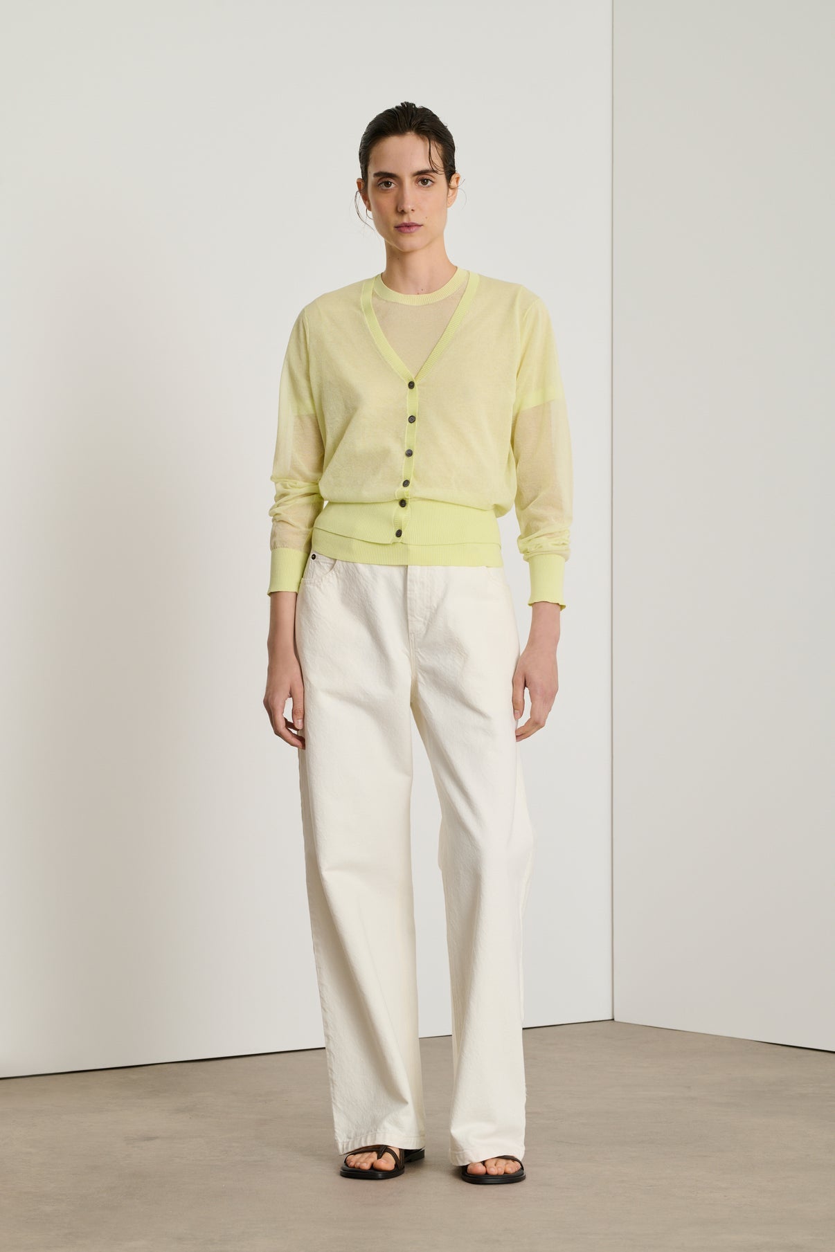 Cardigan Etretat Jaune-Acide