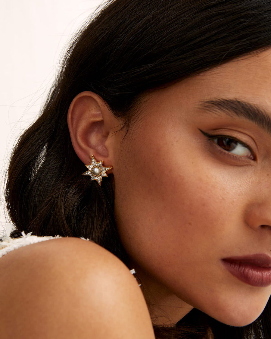 Earring Supernova Gold-White