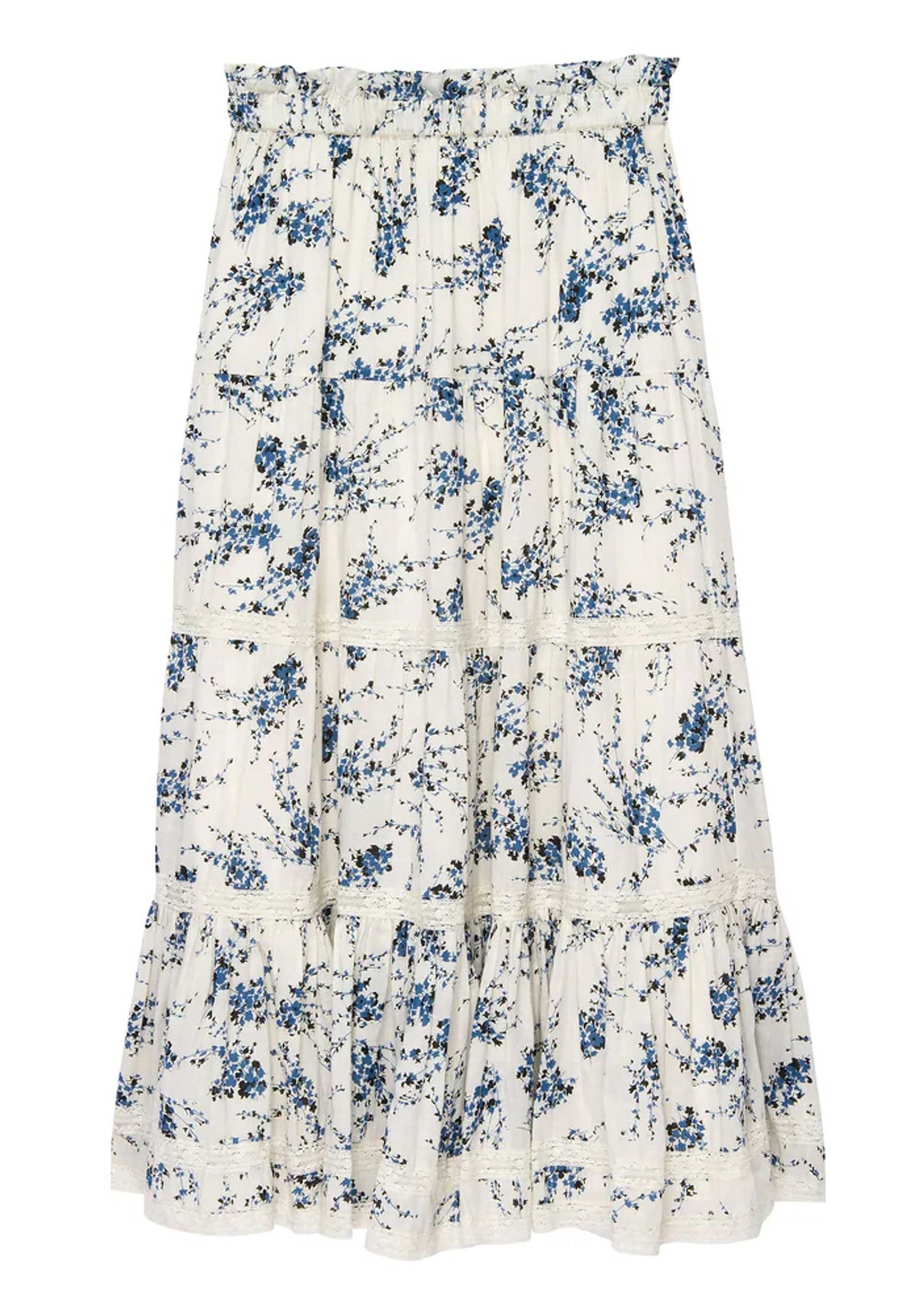 Skirt Lace Inset Floun Blue-Jasmine-Floral