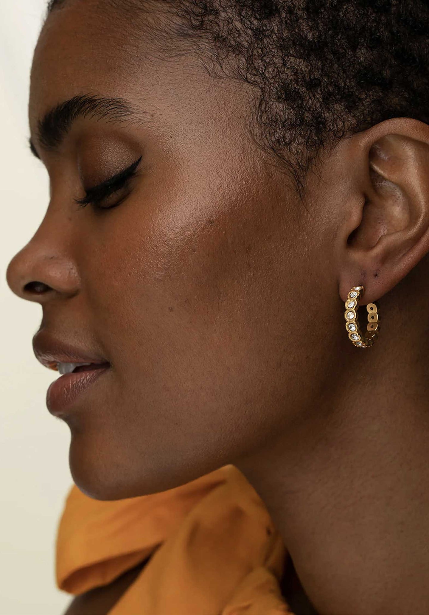 Earring Clear Etruria Gold