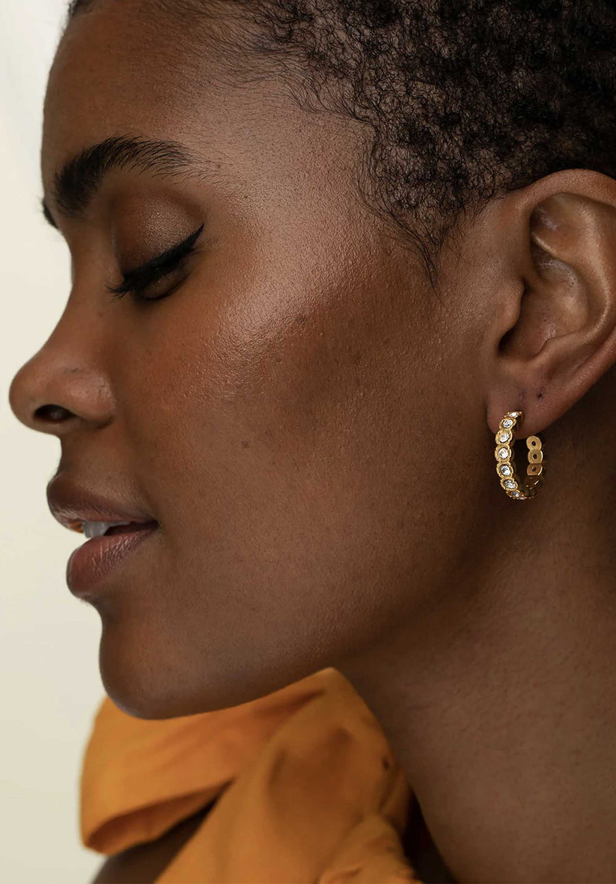 Earring Clear Etruria Gold