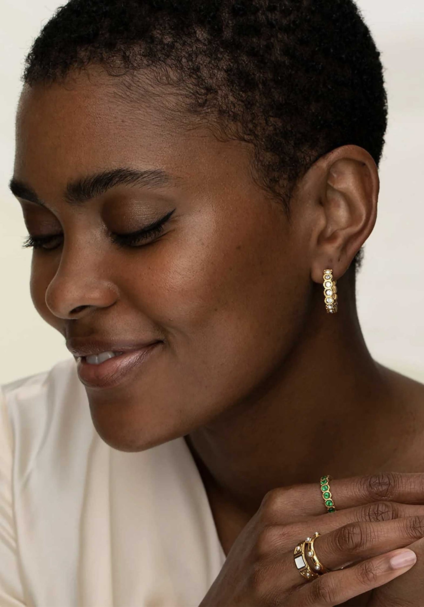 Earring Clear Etruria Gold