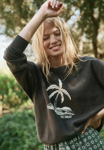 Sweatshirt The Colle The College Palm Washed-Black