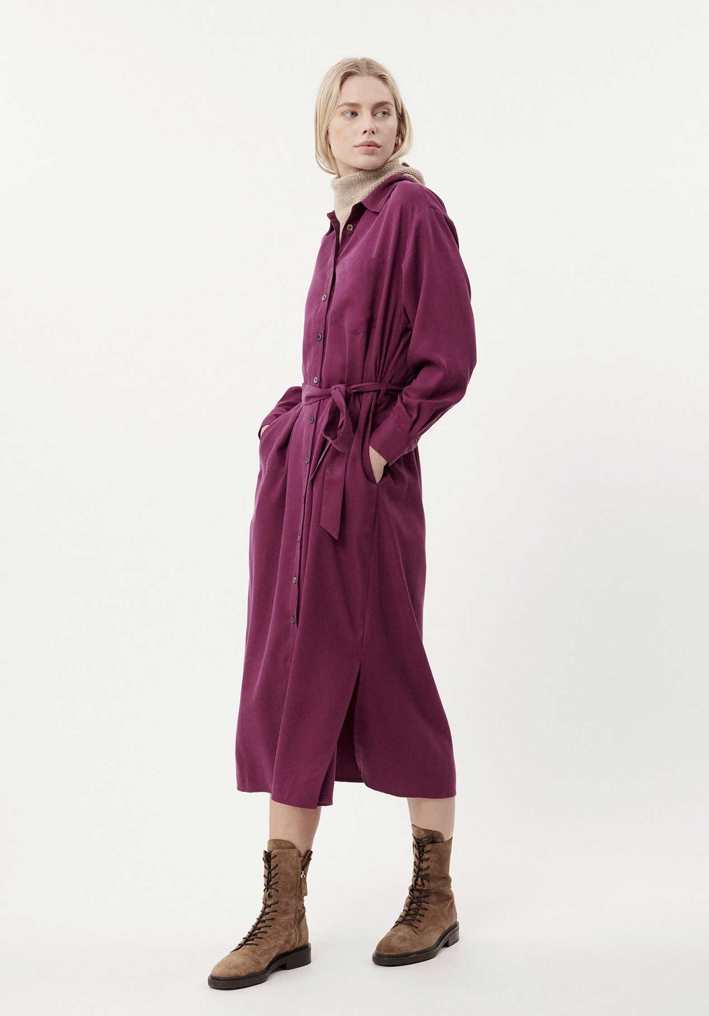 Dress F12411 Adenisse Aubergine