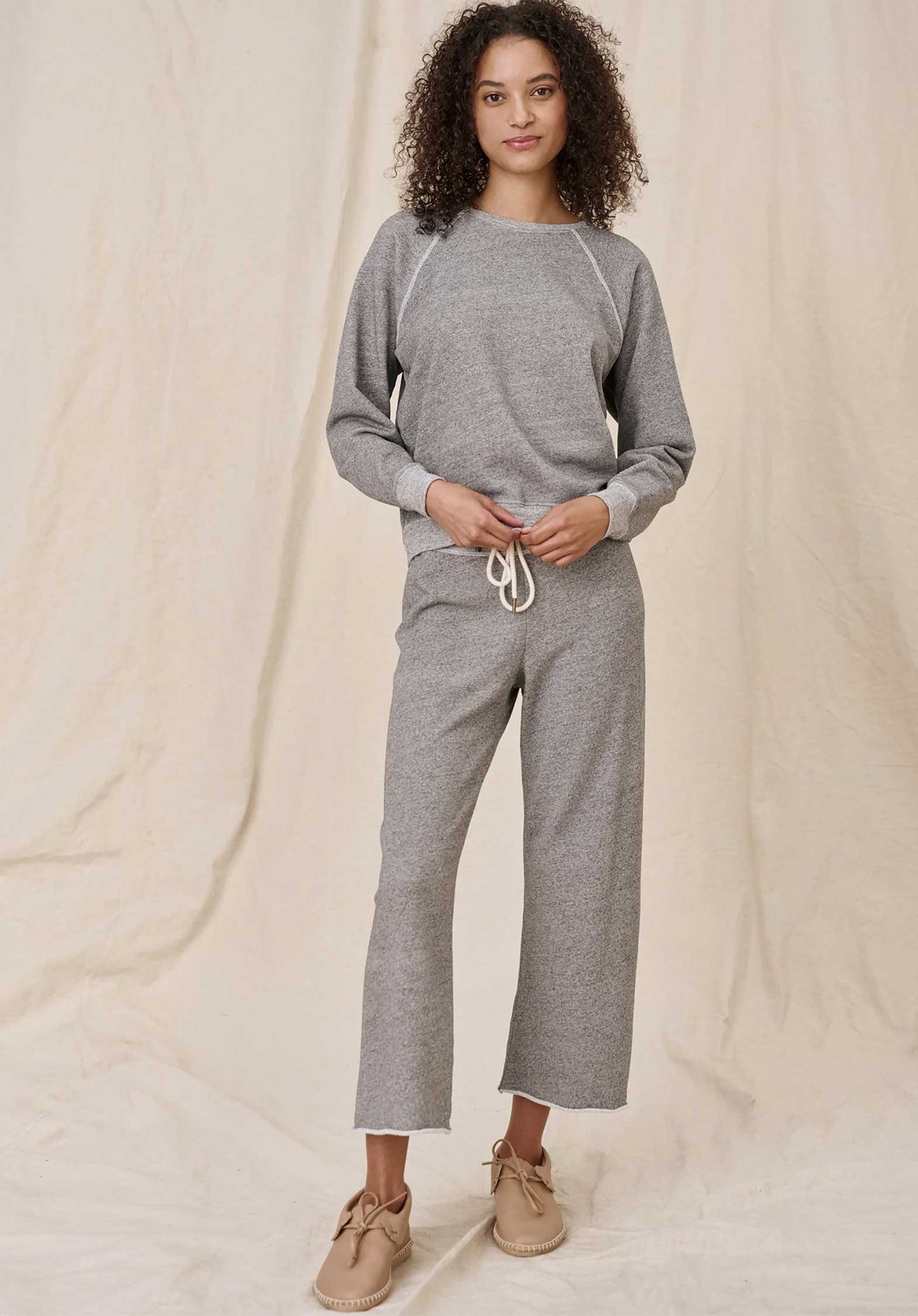 Pants The Cropped Sw Wide Leg Cro Varsity-Grey